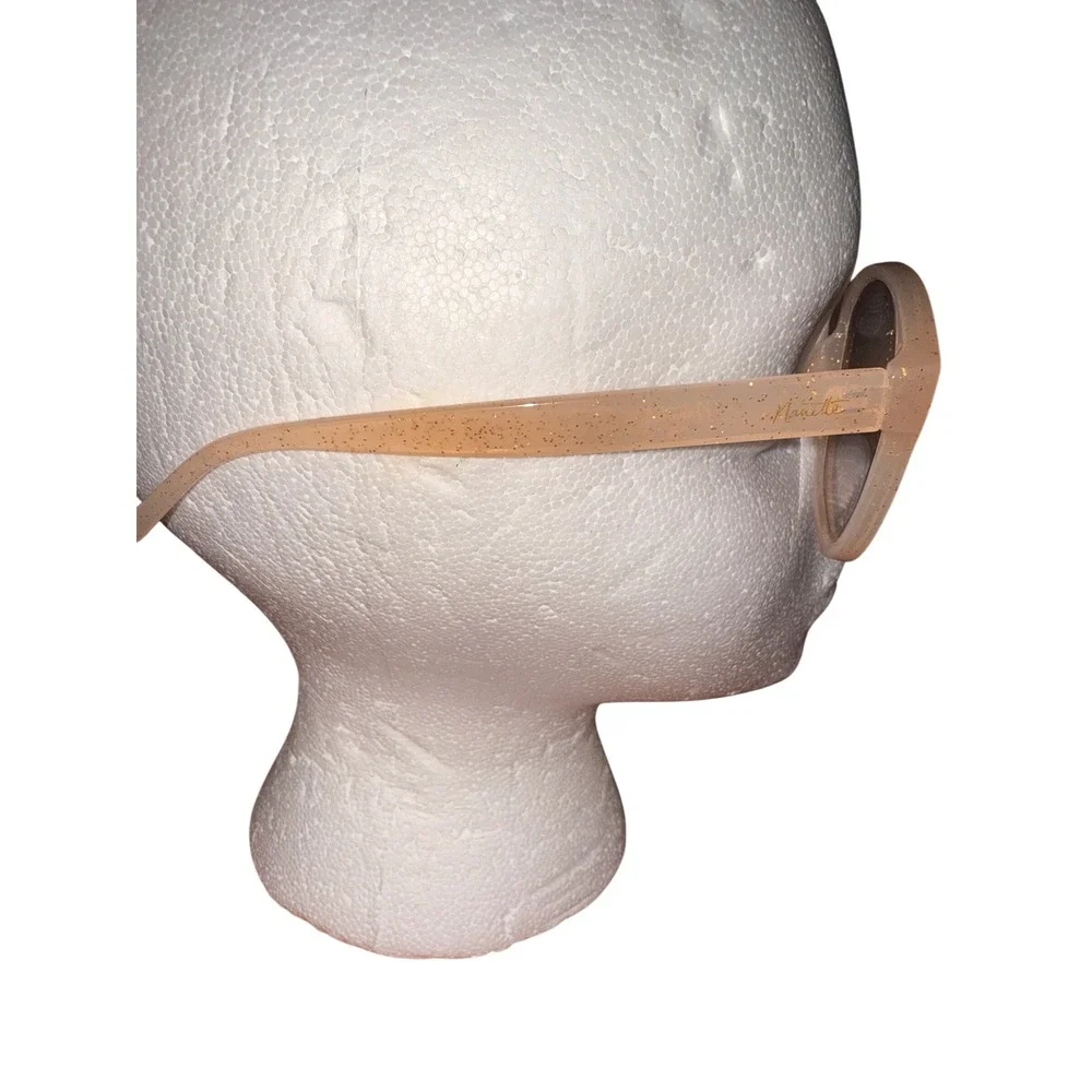 Nanette Lepore Peach Glitter Cat Eye Sunglasses UNNN0726-A NN264‎ ND Purple Lens